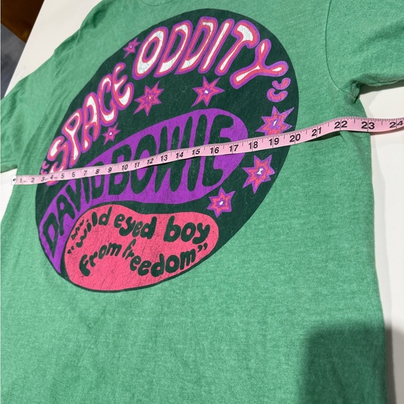 Urban Outfitters David Bowie Green Space Oddity Graphic T-Shirt S/M - Picture 7 of 11